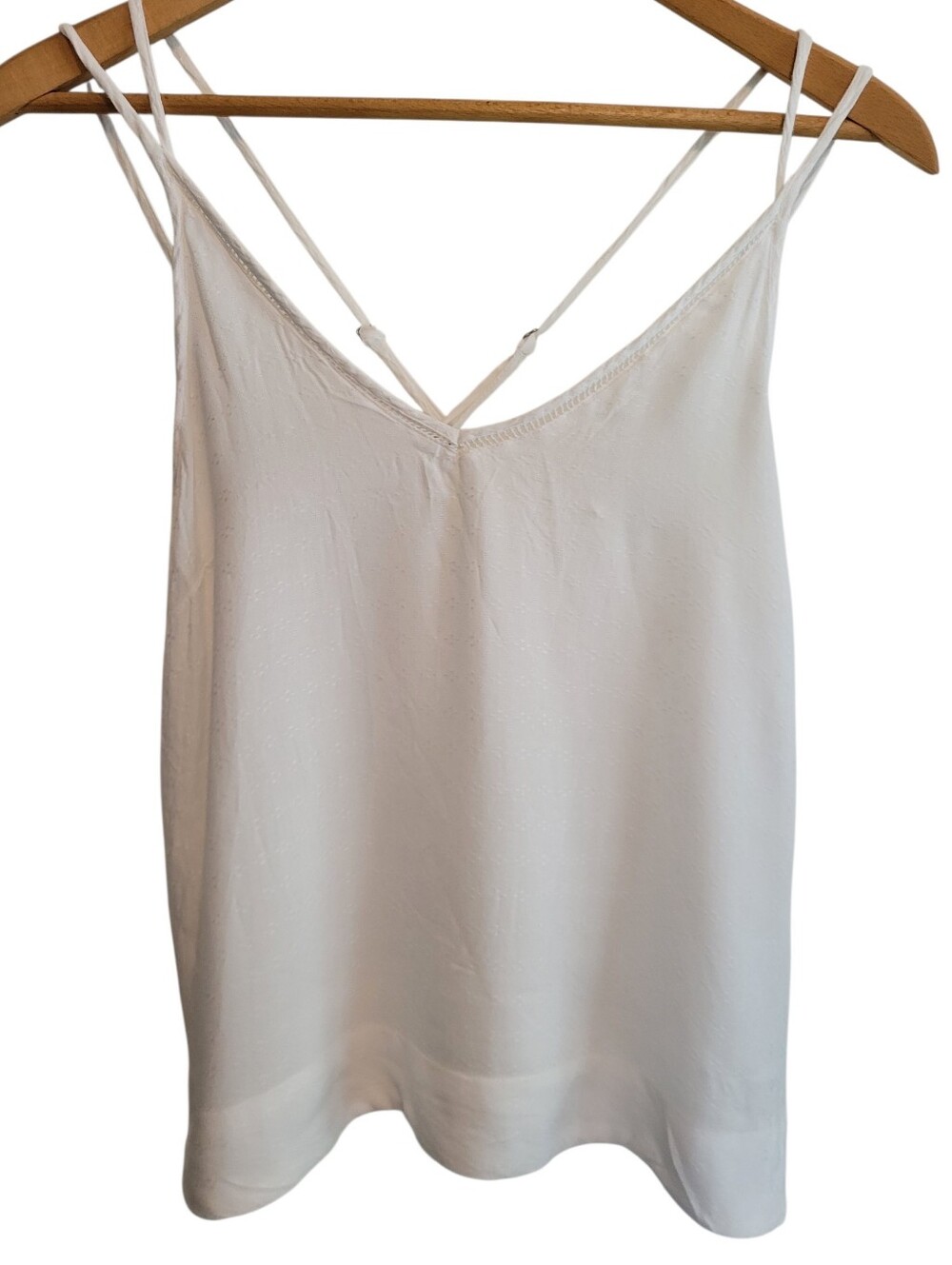 Roxy White Dobby Weave Flowy Strappy Tank Size Medium
